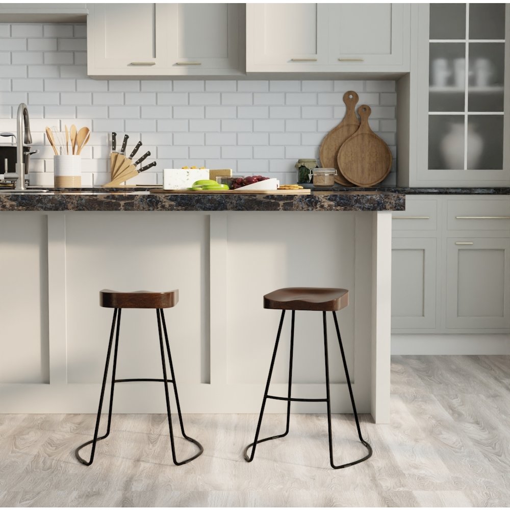 Tavern Pub Bar with 2 Counter Stools - Antique Black and Chestnut. Picture 11