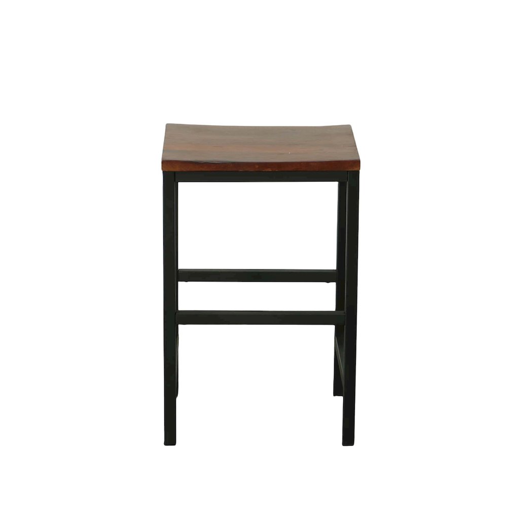 Aileen 24" Square Seat Counter Stool - Chestnut/Black. Picture 2