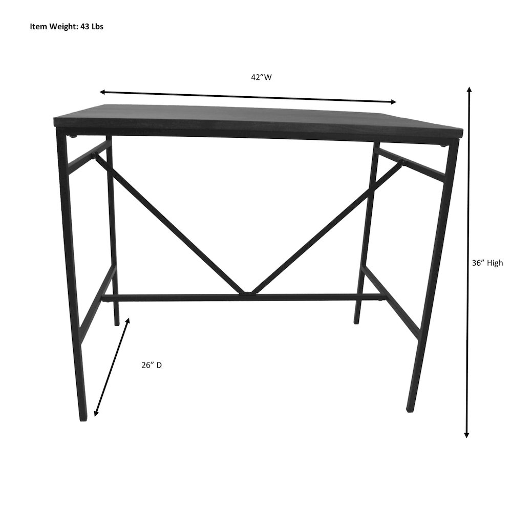 Aileen 42" Wide 30" High Bar and Side Table - Chestnut/Black. Picture 8