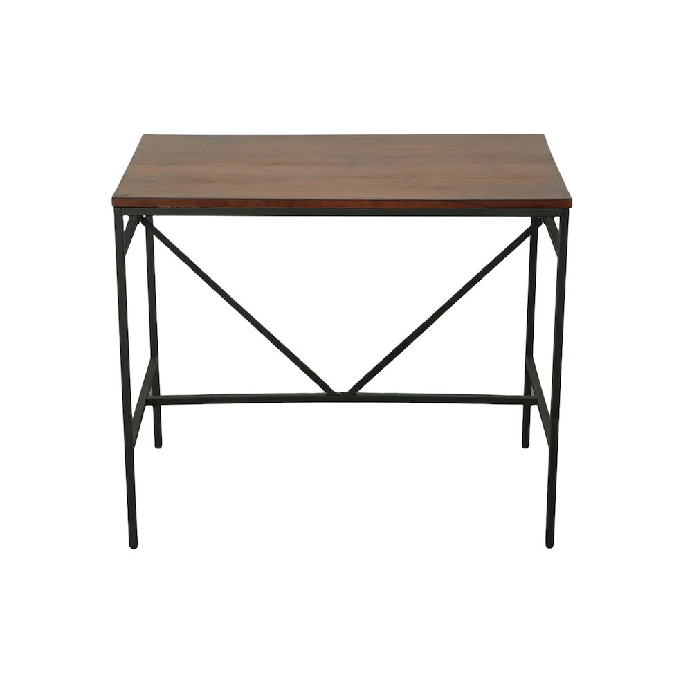 Aileen 42" Wide 30" High Bar and Side Table - Chestnut/Black. Picture 2