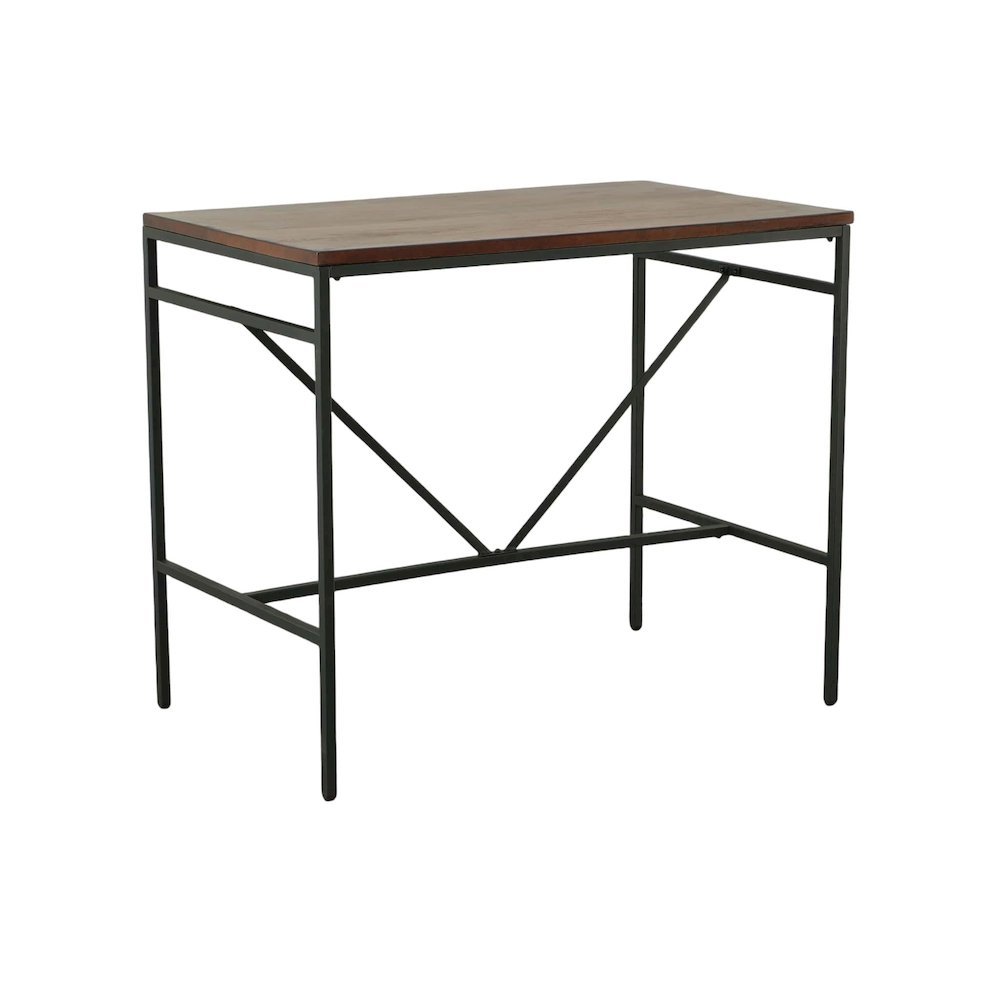 Aileen 42" Wide 30" High Bar and Side Table - Chestnut/Black. Picture 4