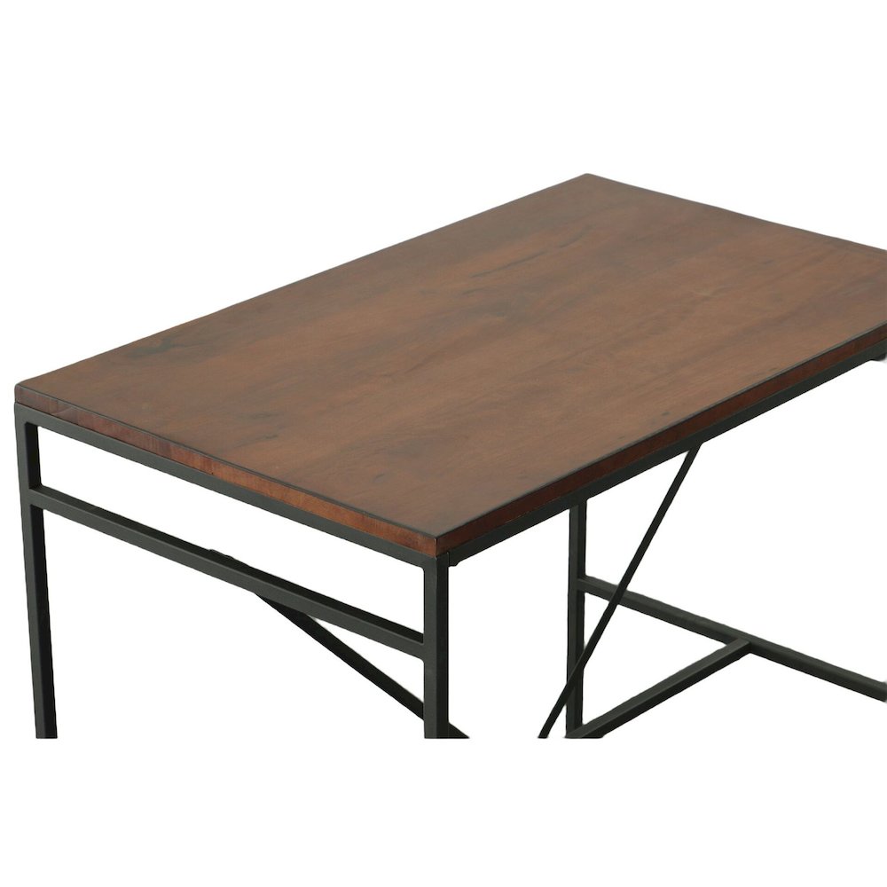Aileen 42" Wide 30" High Bar and Side Table - Chestnut/Black. Picture 3