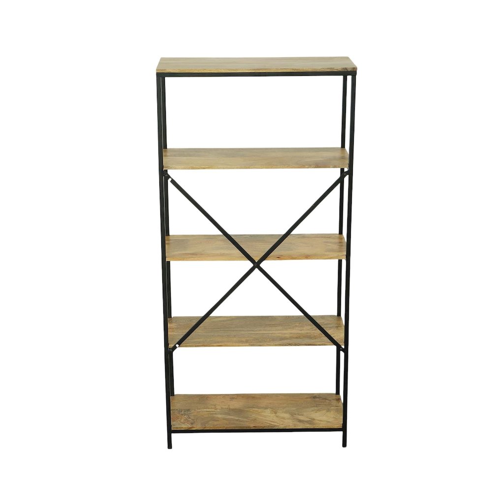 Brayden Tall Bookcase - Natural/Black. Picture 3