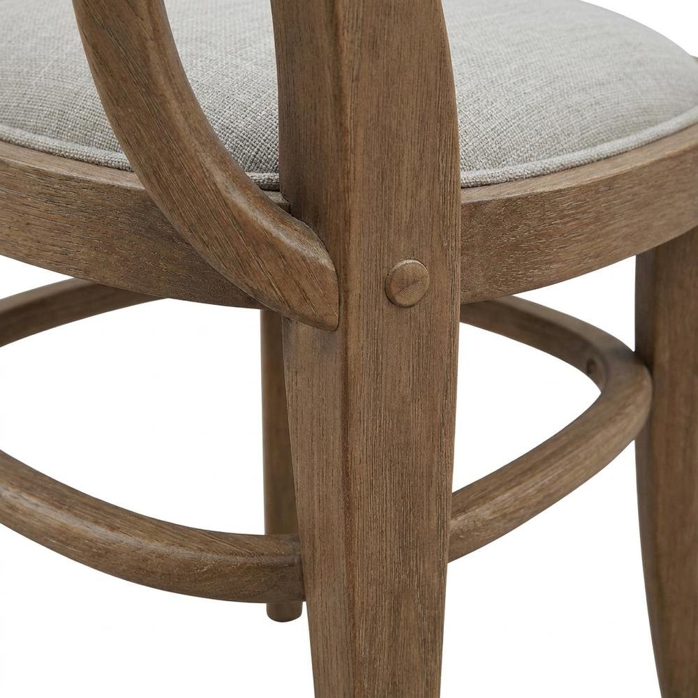 Rubberwood Linen Dining Chairs, Dining Room, Vintage Honey, Linen, Set of 2. Picture 8