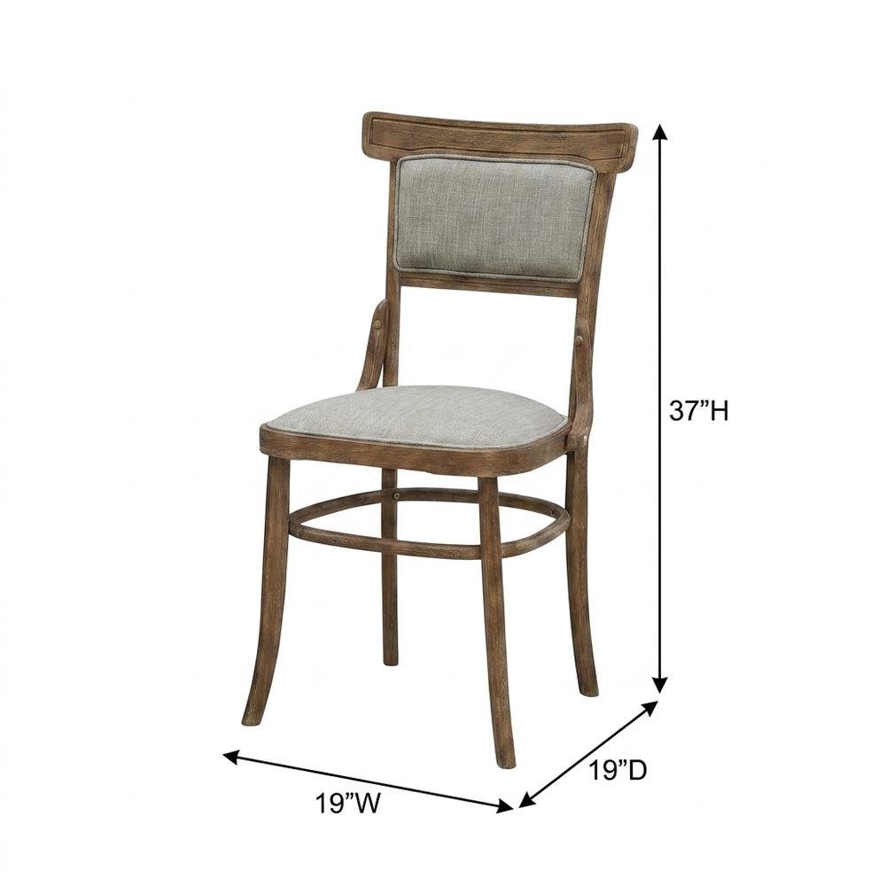 Rubberwood Linen Dining Chairs, Dining Room, Vintage Honey, Linen, Set of 2. Picture 6