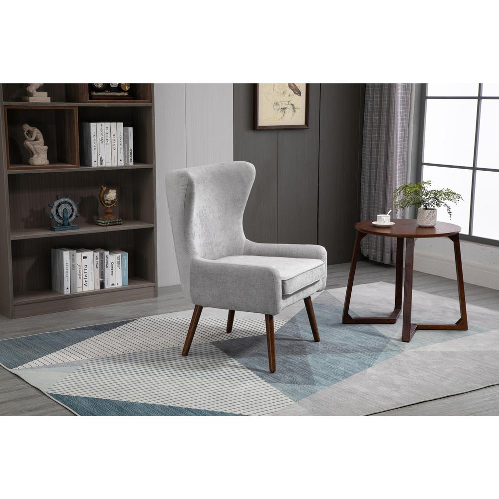 Claudie Wingback Accent Chair - Gray. Picture 9