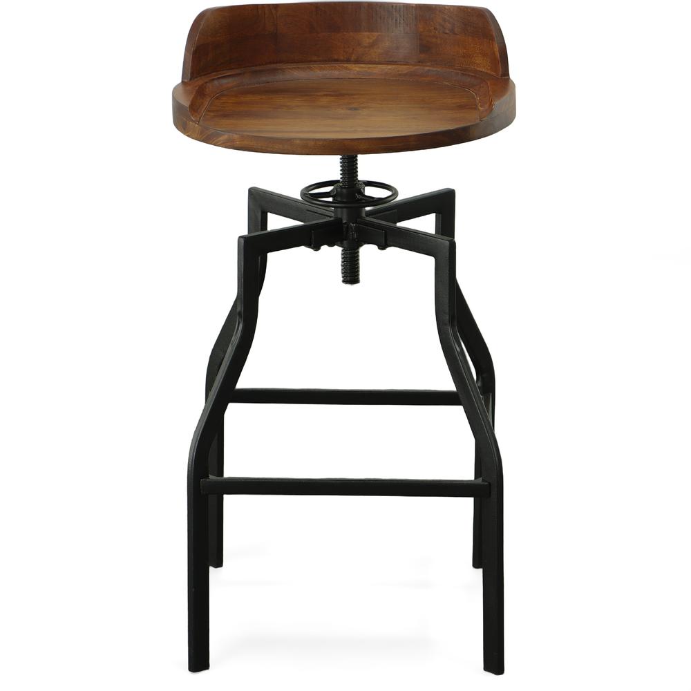 Marais Adjustable Barstool - Chestnut/Black. Picture 2