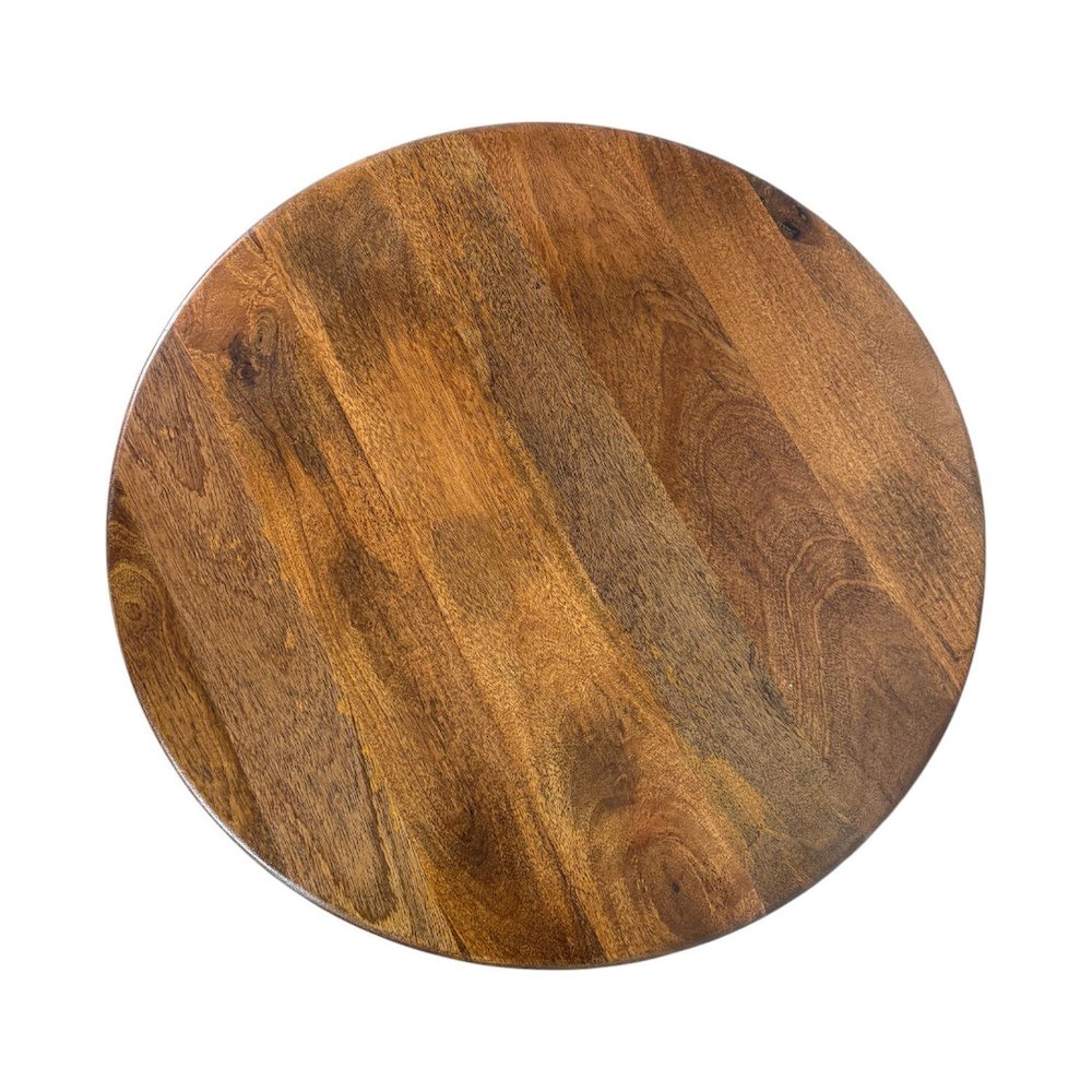 Artisan 30" Lattice Weave Mango Wood Coffee Table - Chestnut. Picture 4