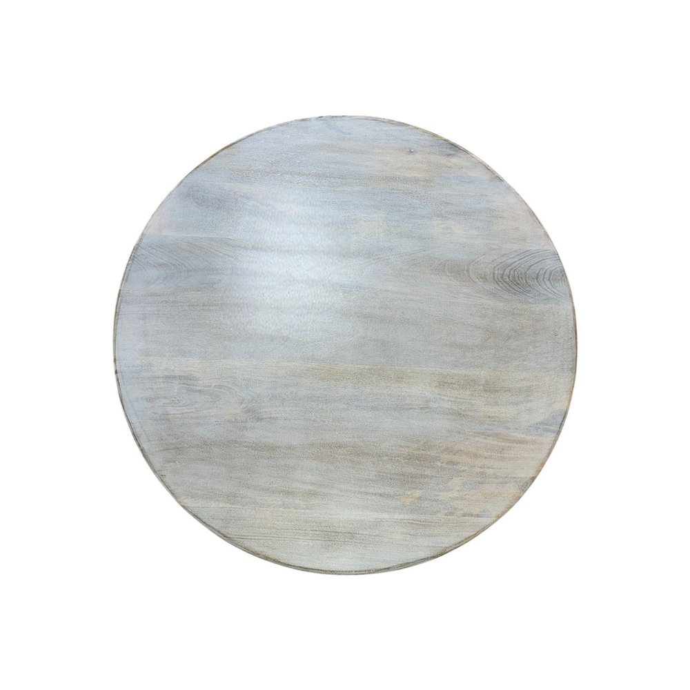 Artisan 30" Lattice Weave Mango Wood Coffee Table - Whitewash. Picture 4