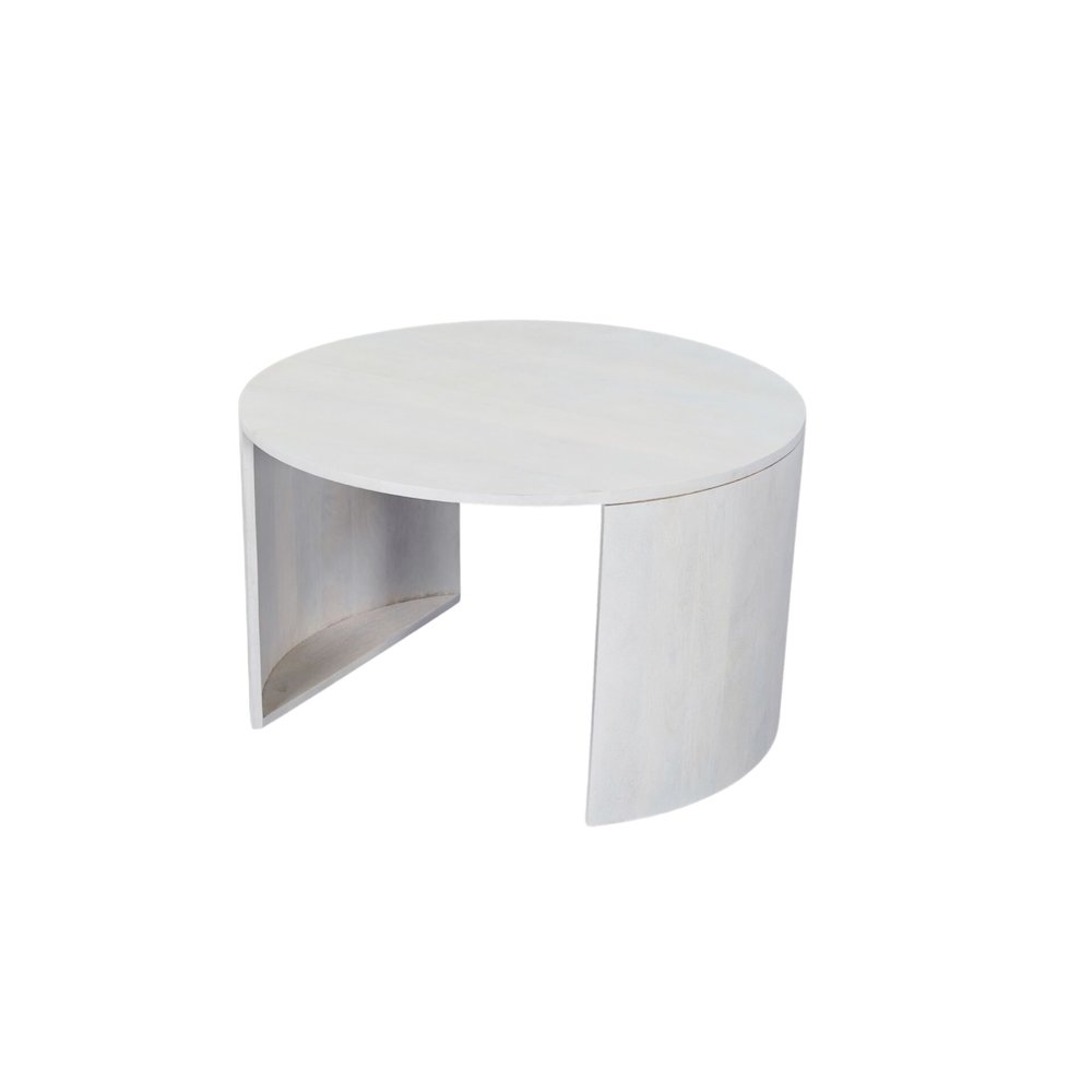 Sable 30" Round Nesting Coffee Table - Whitewash. Picture 4