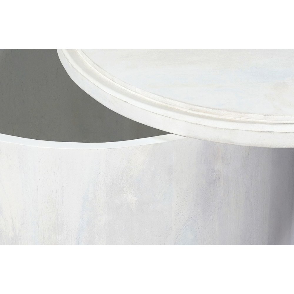 Sable 30" Round Nesting Coffee Table - Whitewash. Picture 9