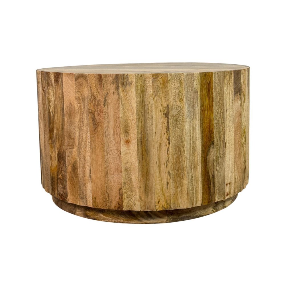 Harrison 30" Scallop Side Round Top Coffee Table - Natural. Picture 1