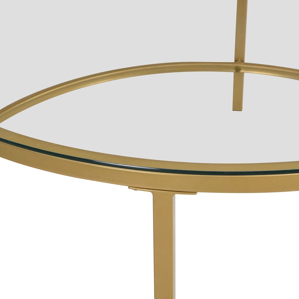 Verazano Glass Top 36" Round Coffee Table - Gold. Picture 3
