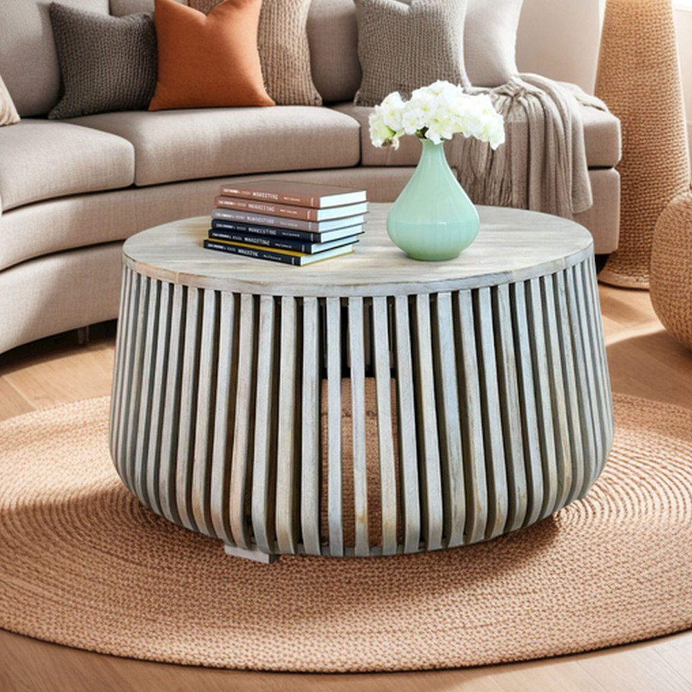 Cascade 36" Coffee Table - Whitewash. Picture 6