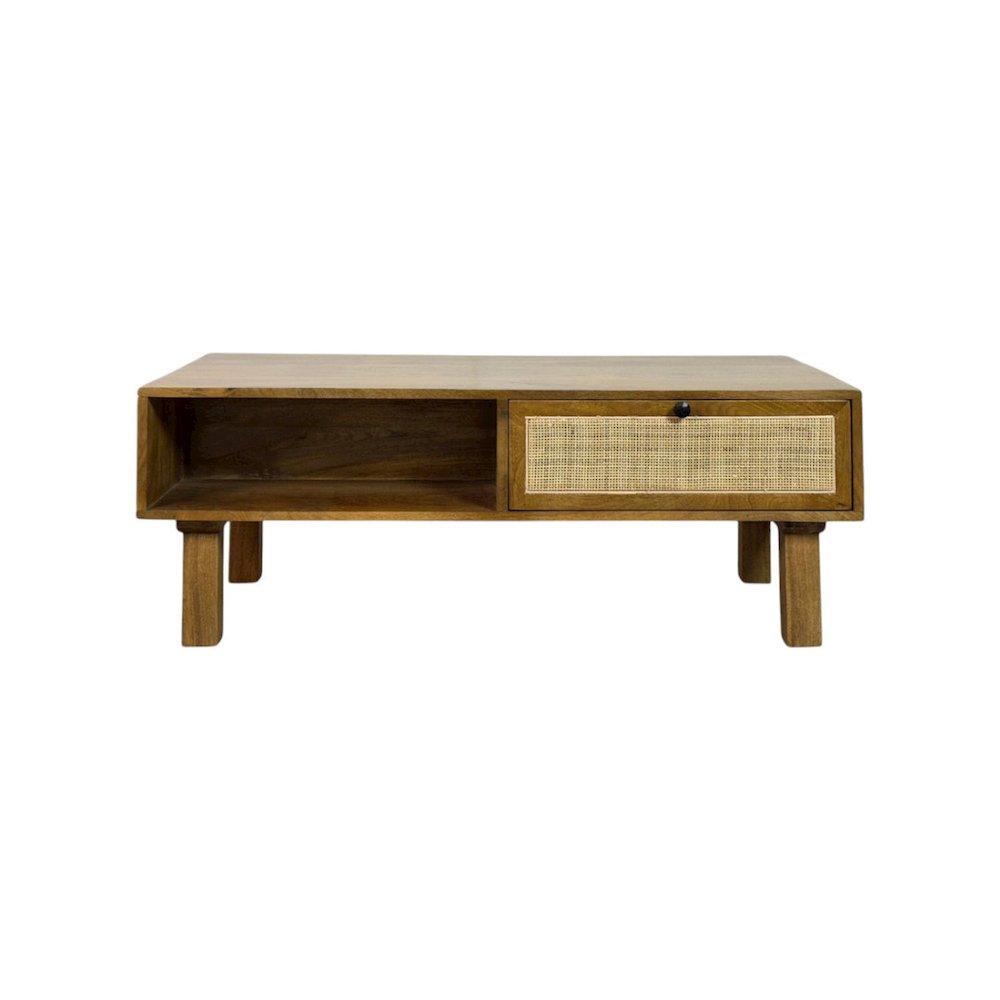 Haven Dual-Compartment Coffee Table - Blonde Acacia. Picture 2