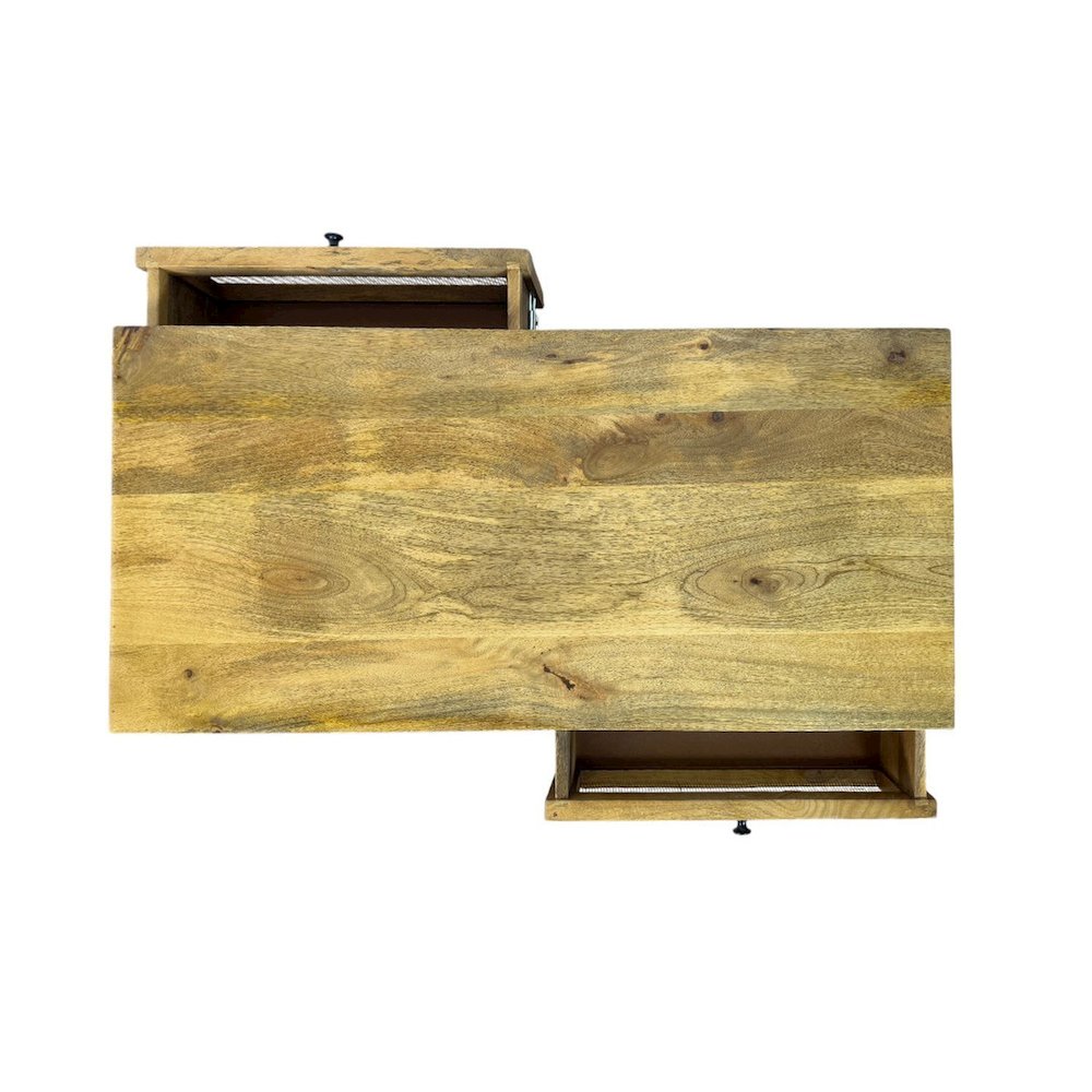 Haven Dual-Compartment Coffee Table - Blonde Acacia. Picture 4