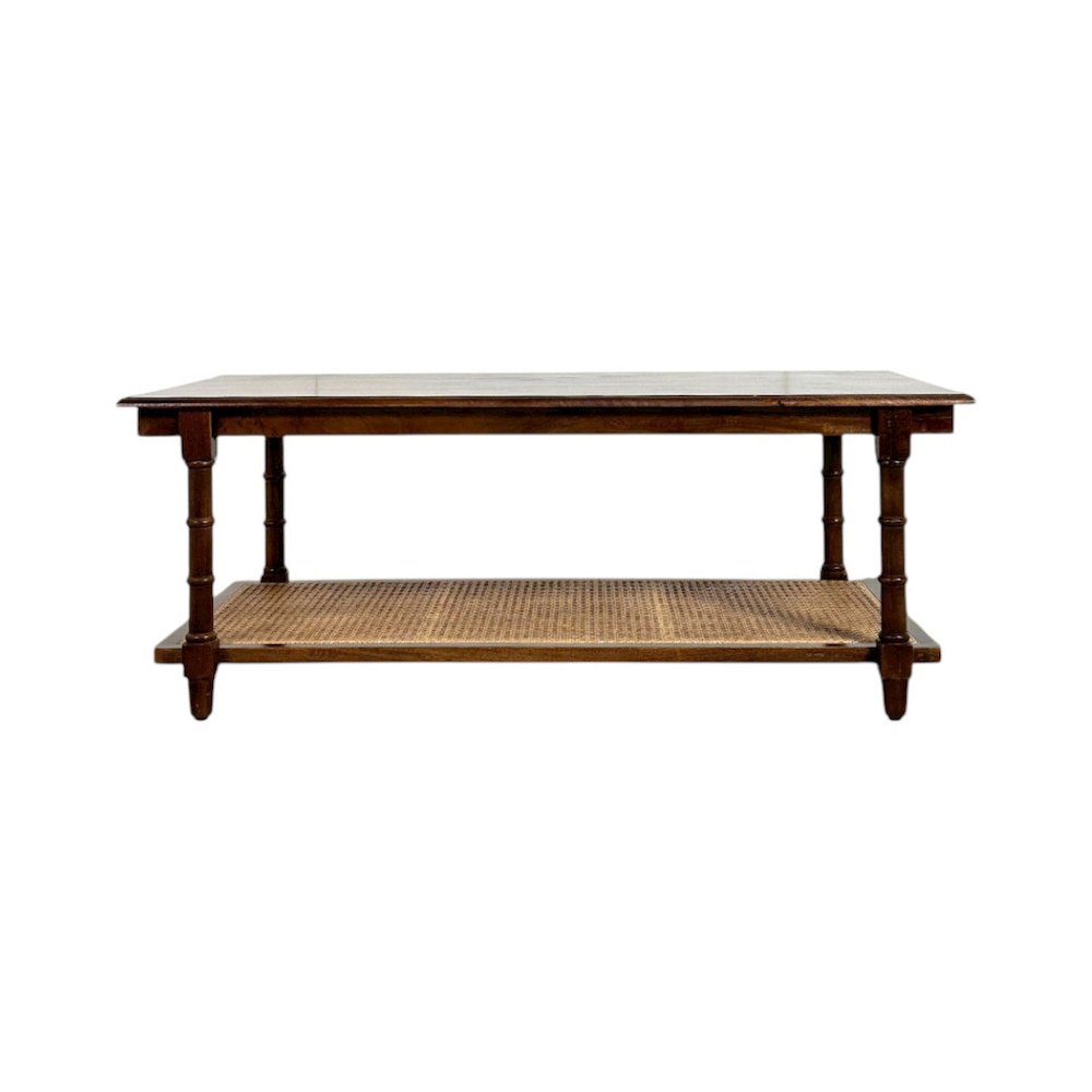 Chesterfield Wood & Cane Coffee Table - Natural. Picture 3
