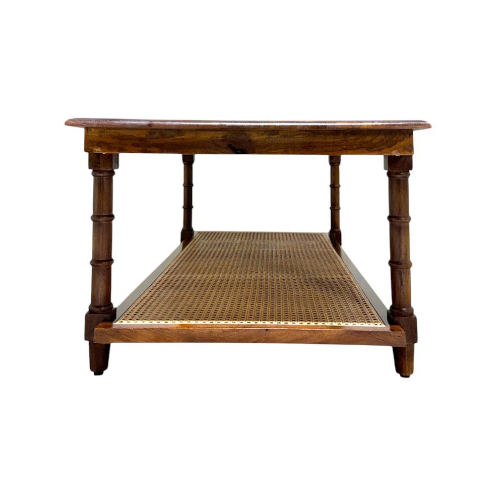 Chesterfield Wood & Cane Coffee Table - Natural. Picture 4