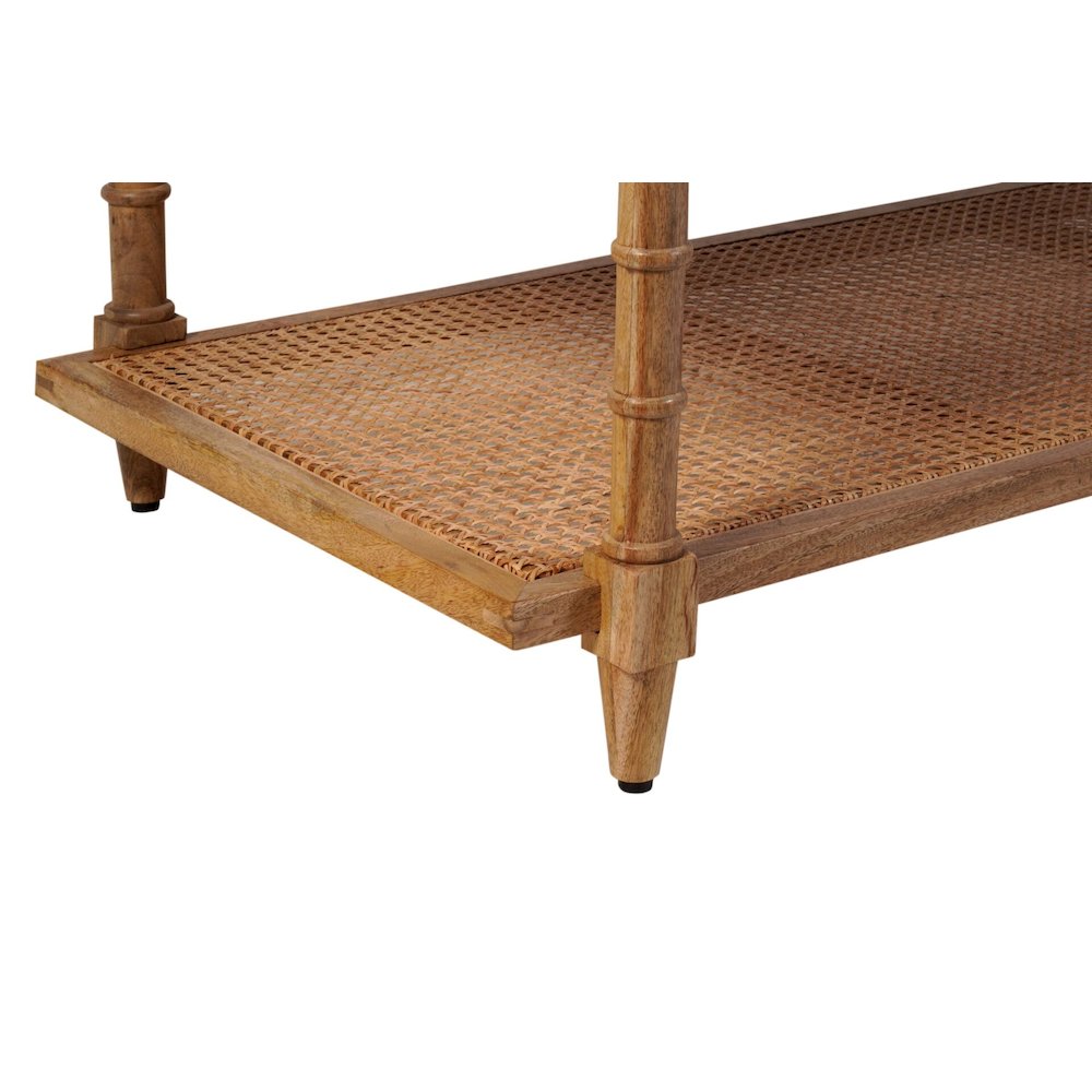 Chesterfield Wood & Cane Coffee Table - Natural. Picture 5