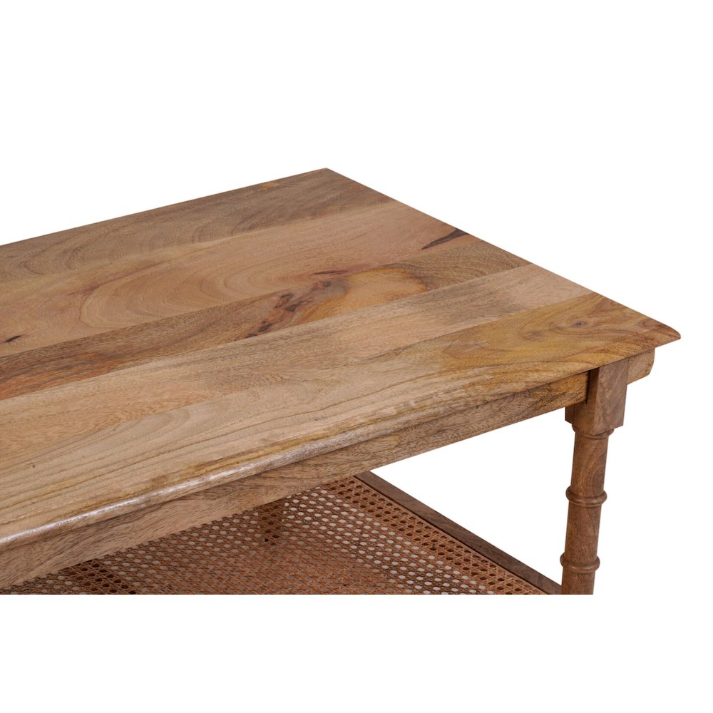 Chesterfield Wood & Cane Coffee Table - Natural. Picture 4