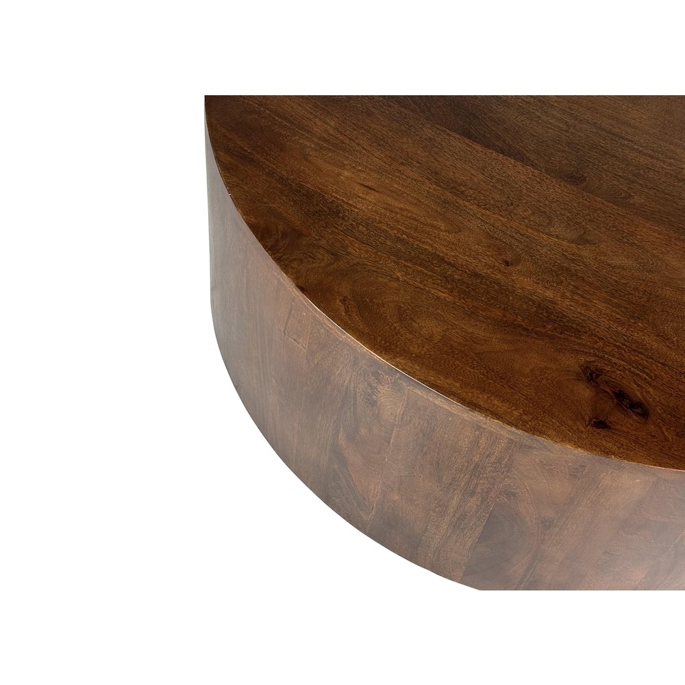 Tamia 42" Round Wooden Coffee Table - Chestnut. Picture 3