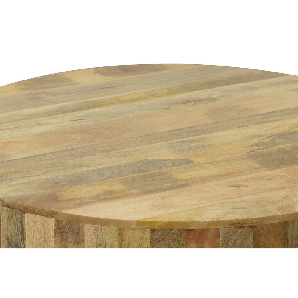 Tamia 42" Round Wooden Coffee Table - Natural. Picture 2