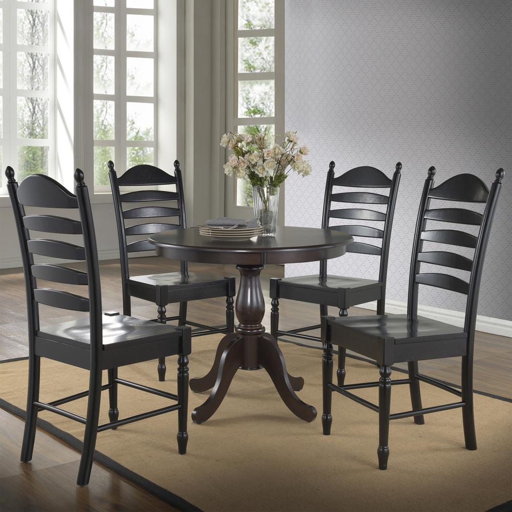 Fairview 36" Round Pedestal Dining Table - Espresso. Picture 5