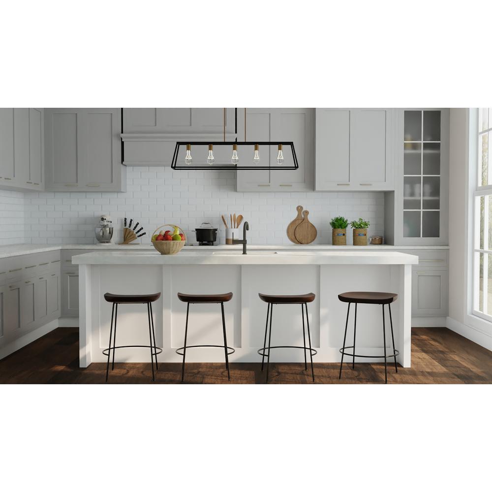 Diya 24.5" Counter Stool - Set of 2 - Chestnut Seat - Black Base. Picture 9