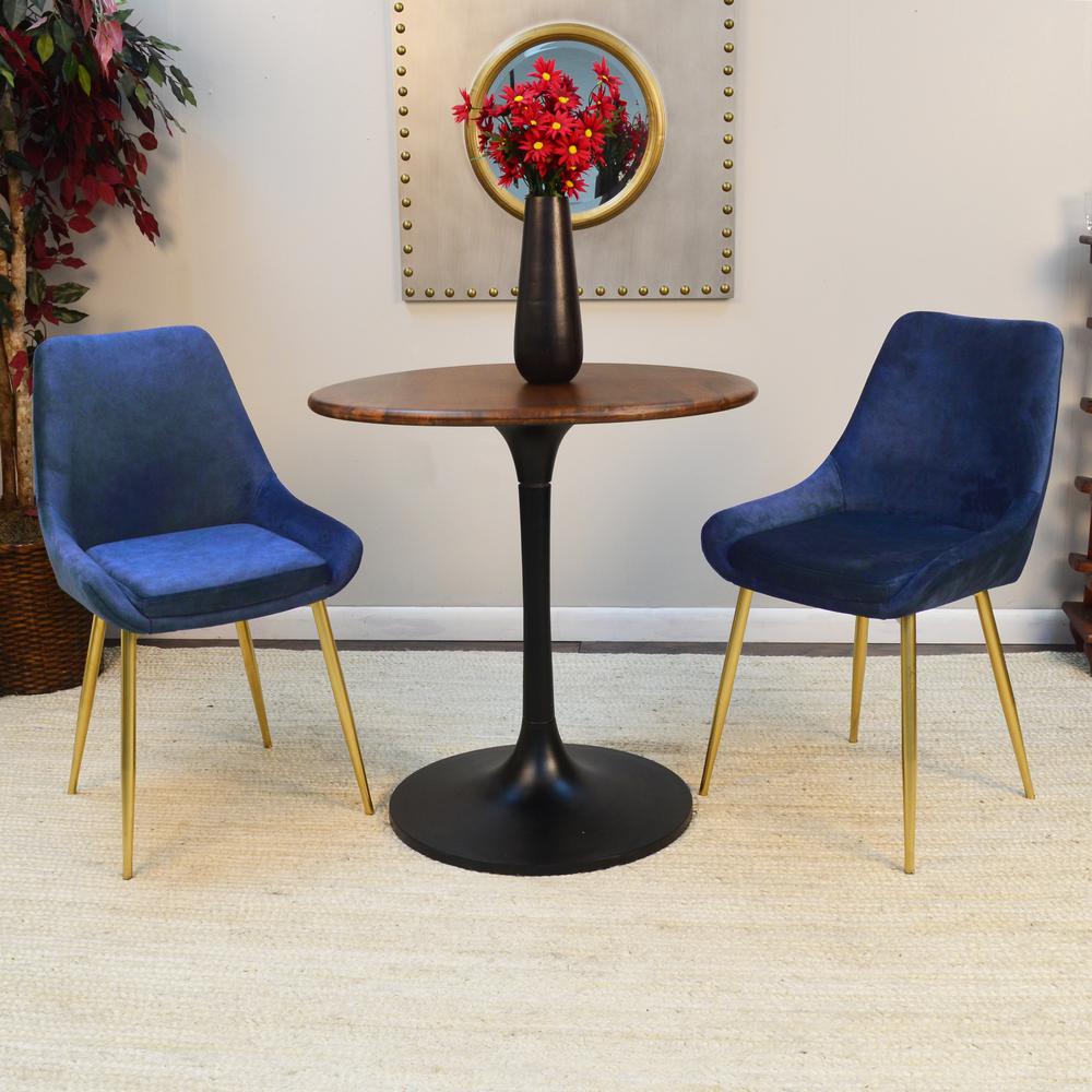 Alden Wood Top 30" Round Dining Table - Elm/Black. Picture 5