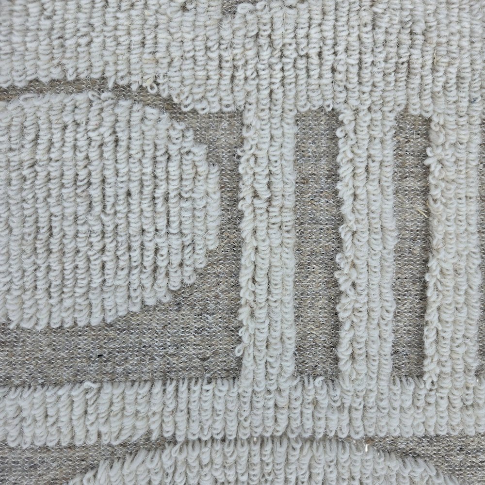 Handwoven Fabric Storage Ottoman - Multi-Purpose Foot Rest White. Picture 8