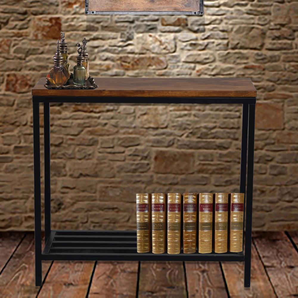 Ryan Console Table - Chestnut/Black. Picture 6