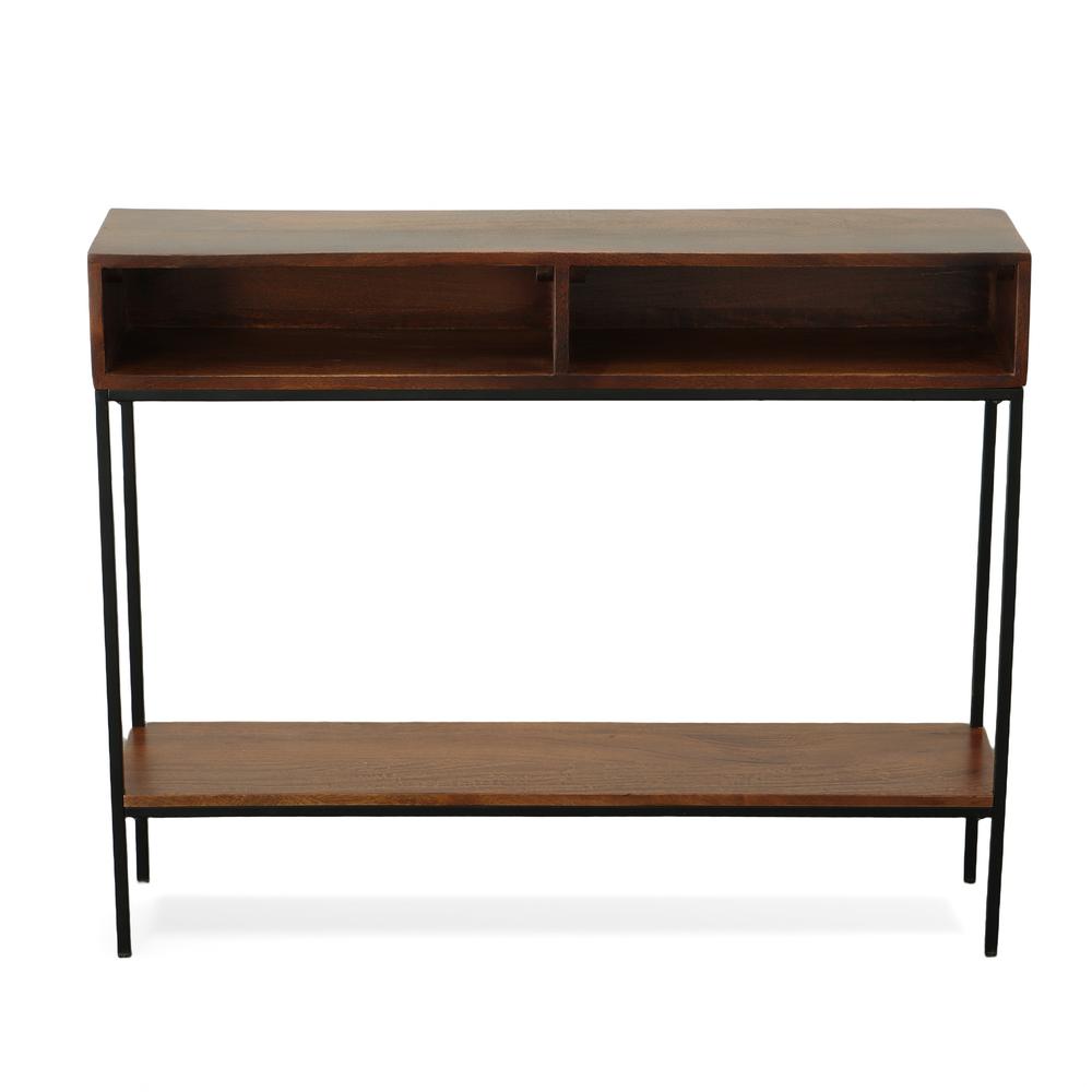 Edvin Console Table - Chestnut/Black. Picture 3