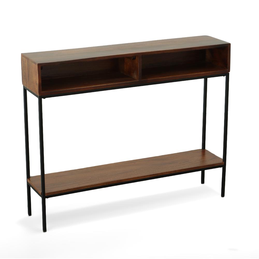 Edvin Console Table - Chestnut/Black. Picture 1