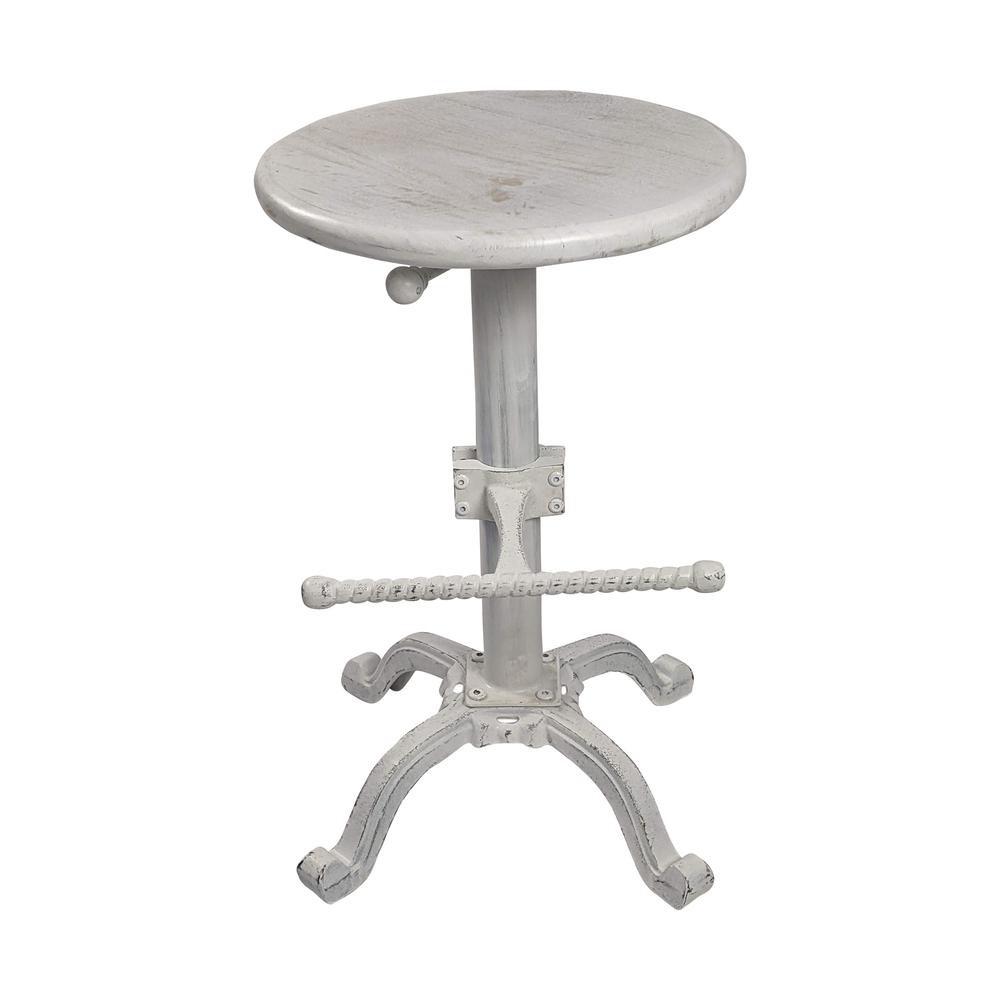 Justin Adjustable Barstool - Whitewash. Picture 4