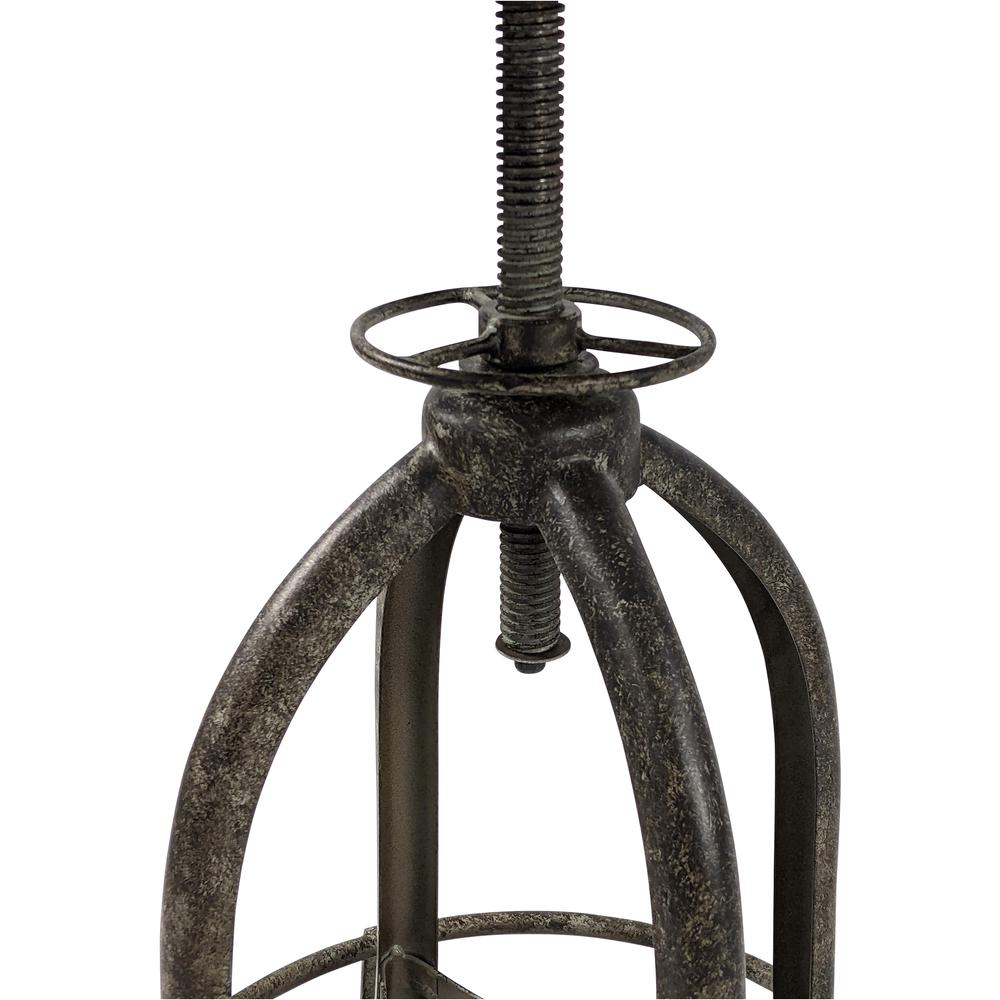 Mason Adjustable Barstool - Natural Driftwood Seat - Aged Iron Base. Picture 7