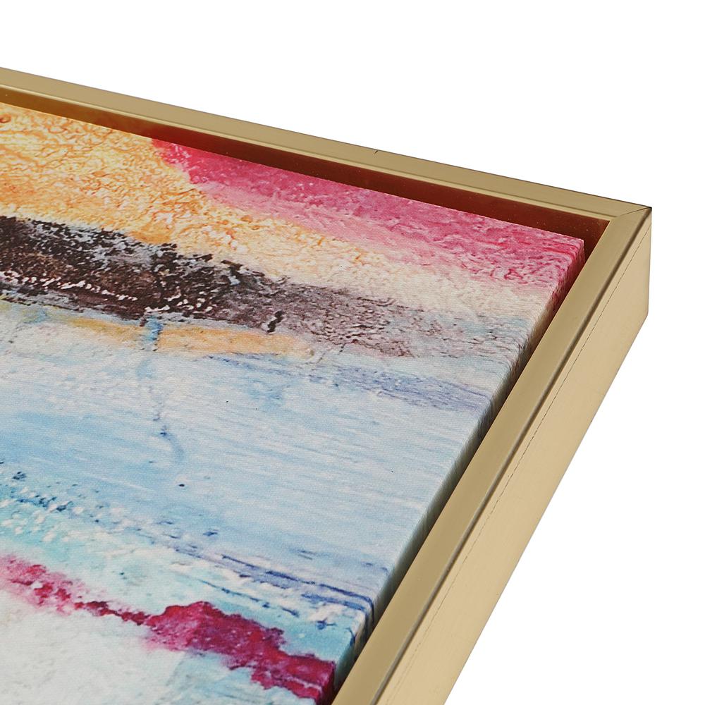 Rainy Forest Abstract Wall Art - Small - Multicolor - Gold Frame. Picture 2