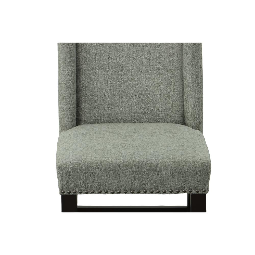 Upholstered 24" Counter Stool - Set of 2 - Espresso - Charcoal Upholstery. Picture 3