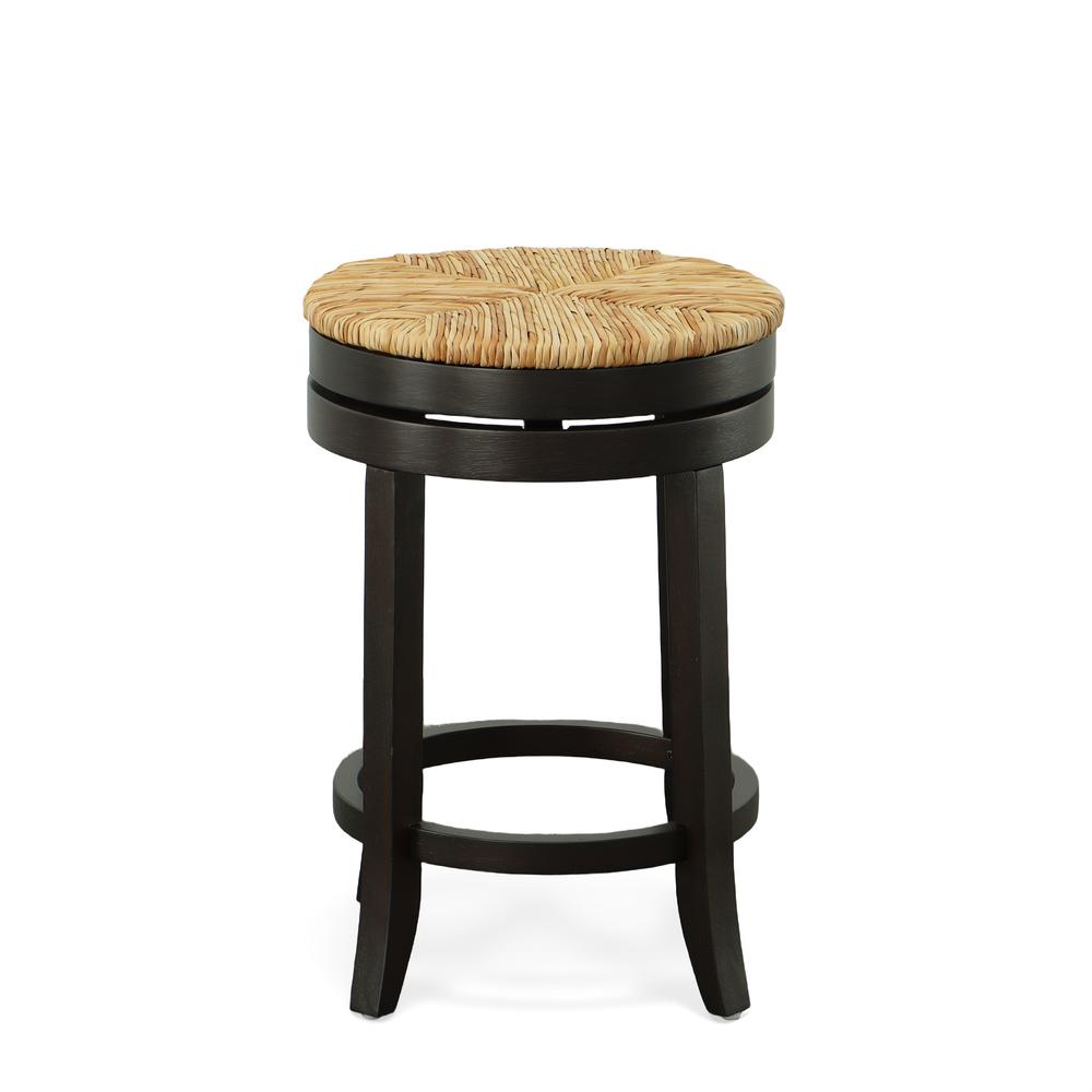 Irving 24" Swivel Rush Seat Counter Stool - Espresso. Picture 5