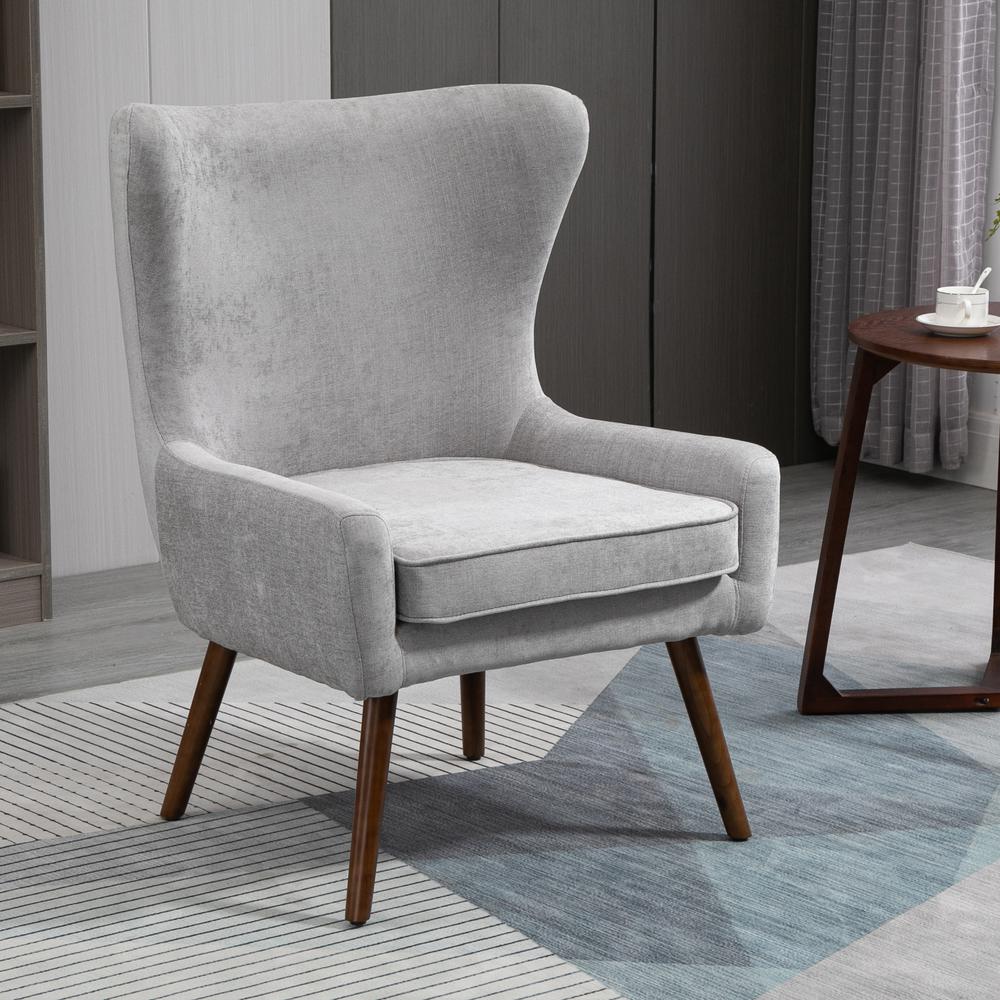 Claudie Wingback Accent Chair - Gray. Picture 7