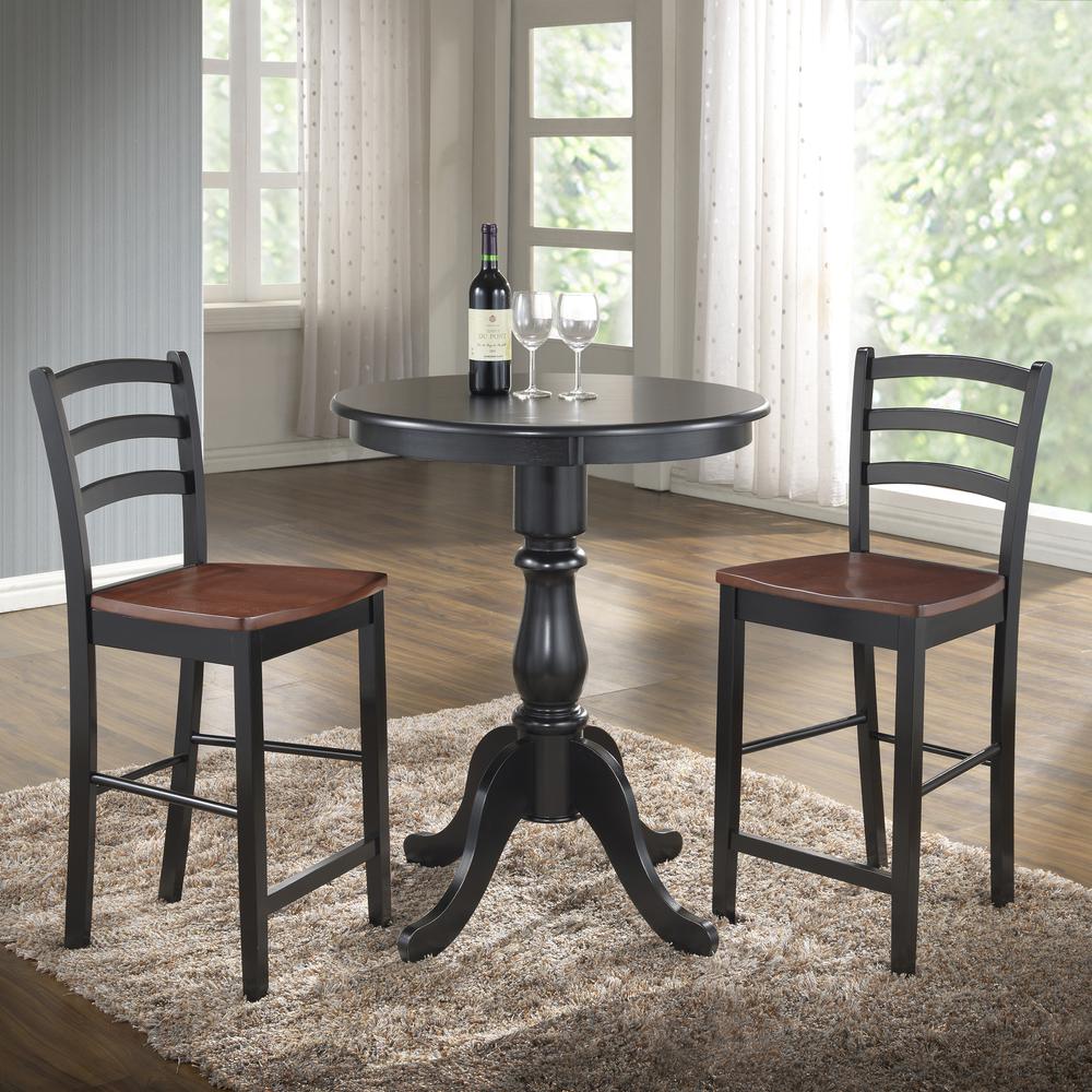 Fairview 30" Round Pedestal Bar Table - Antique Black. Picture 4