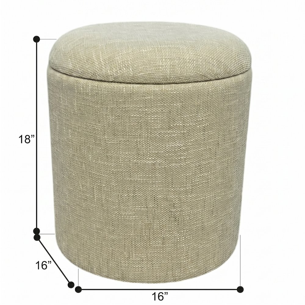 Handwoven Fabric Storage Ottoman - Multi-Purpose Foot Rest Light Green. Picture 8