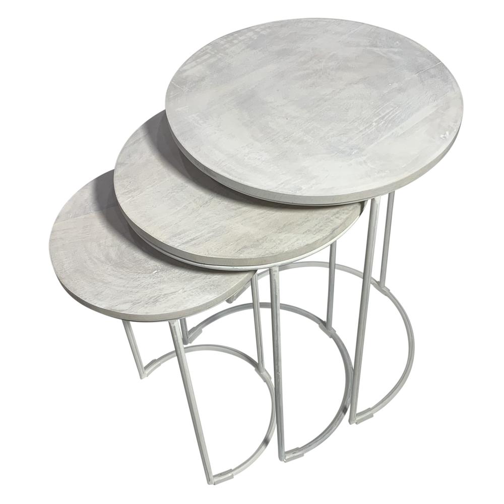 Mackintosh Round Nesting Tables - Whitewash. Picture 2