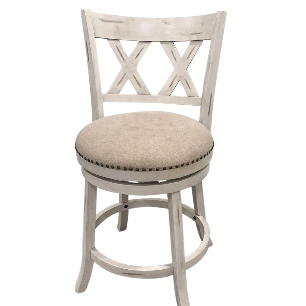 Sussex Deluxe Swivel Barstool - Set of 2 - Sand - Beige Upholstery. Picture 2