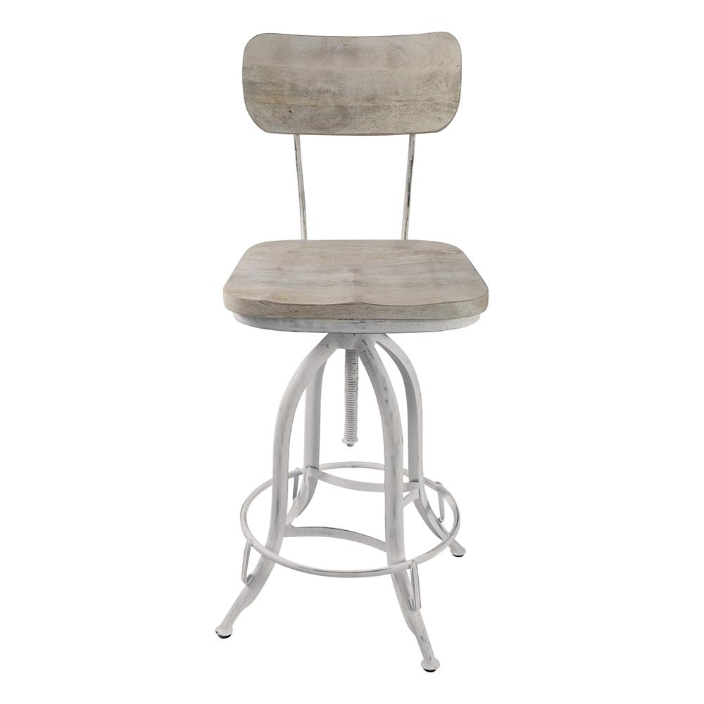 Mason Adjustable Barstool - Whitewash. Picture 2