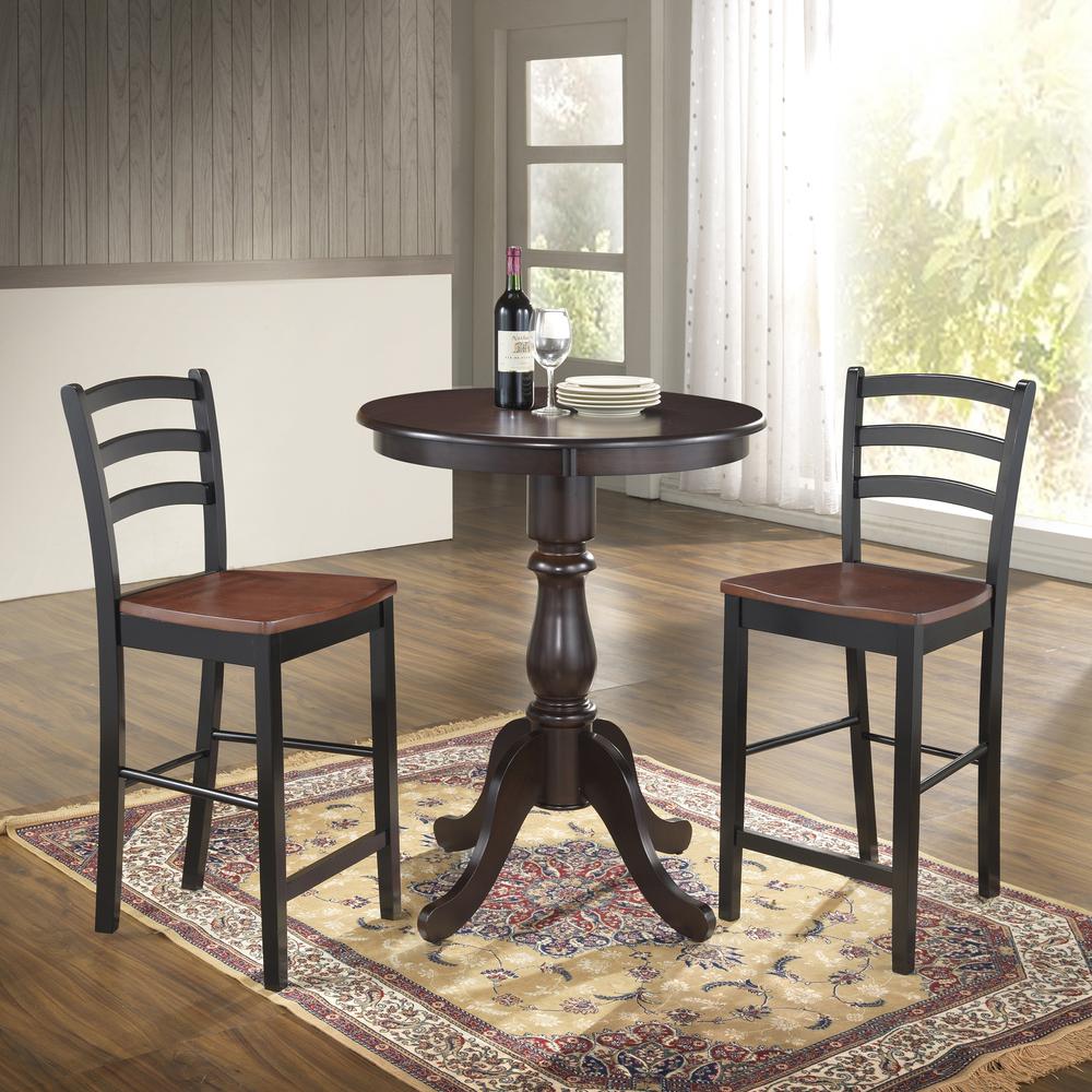Fairview 30" Round Pedestal Bar Table - Espresso. Picture 5