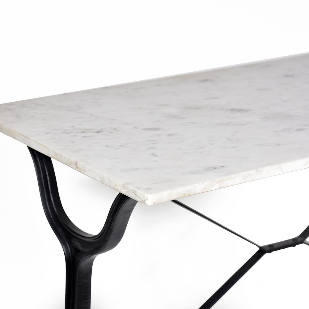 Vera Marble Top Console Table - White/Black. Picture 2