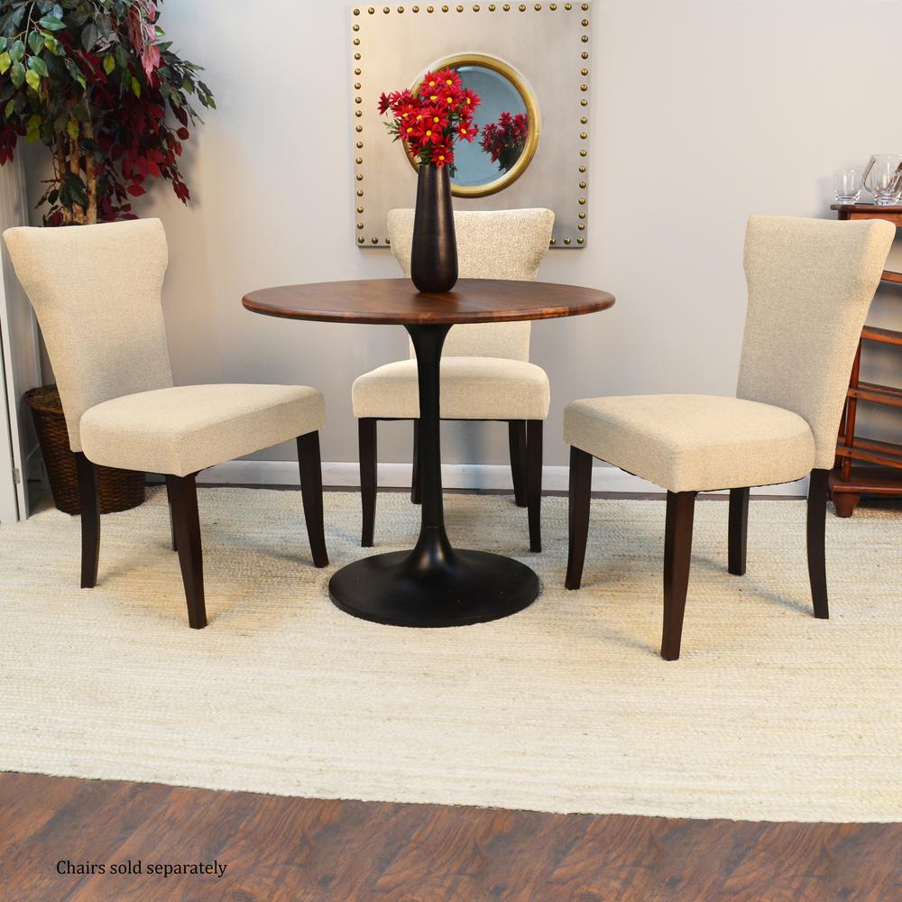 Alden Wood Top 36" Round Dining Table - Elm/Black. Picture 6