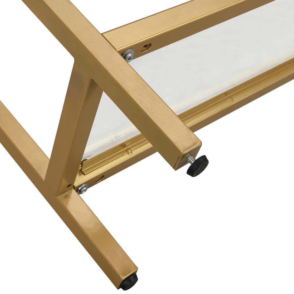 Chrysalis 3 Tier Glass Top Console Table - Gold. Picture 4