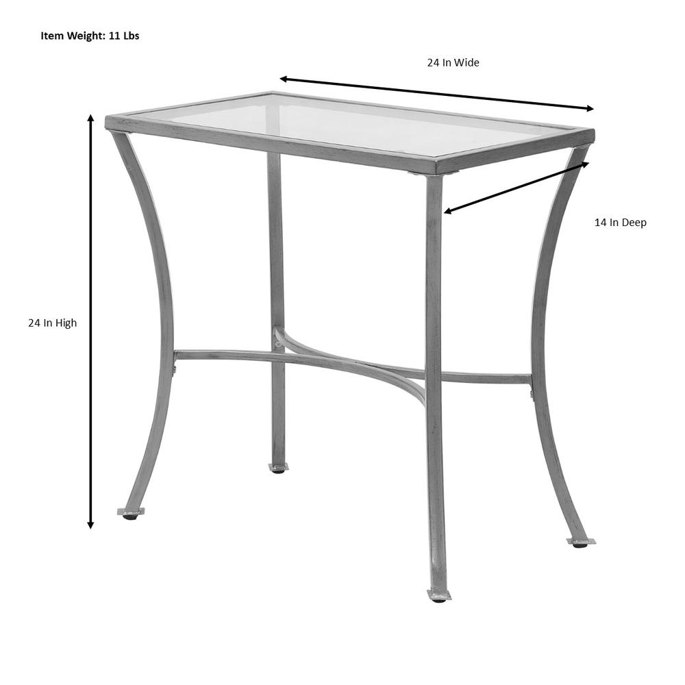Palin Glass Top Accent Table - Antique Gold. Picture 4