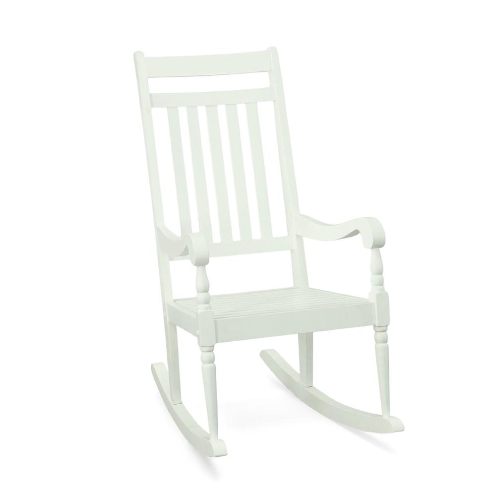 Belmont Outdoor Slat Rocker - White. Picture 1